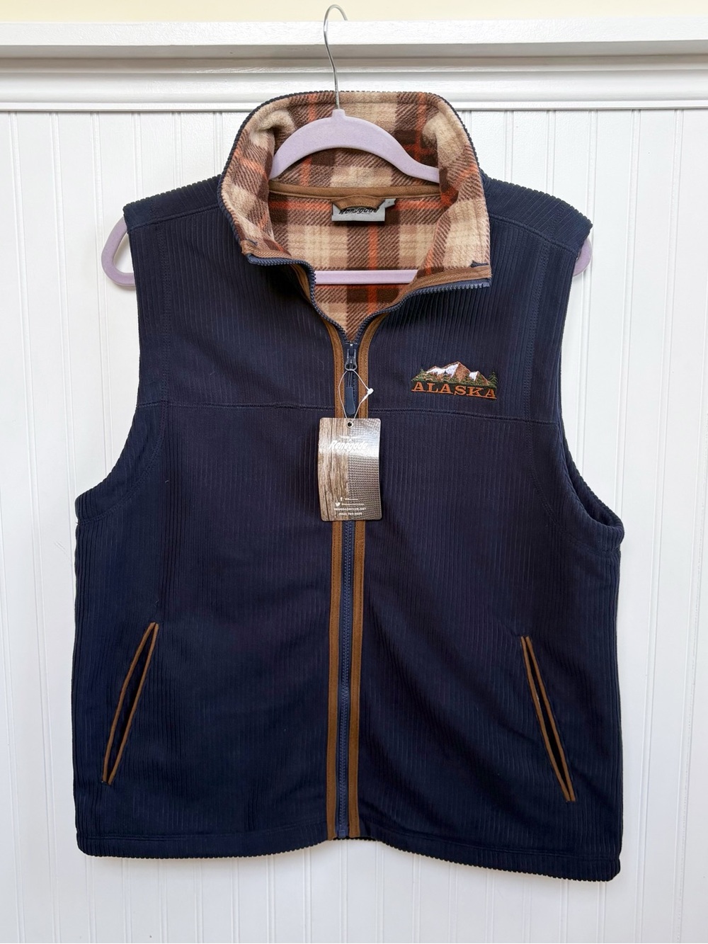 Renegade Club Men’s Size Large Alaska Corduroy Fleece Lined Full Zip Vest NEW